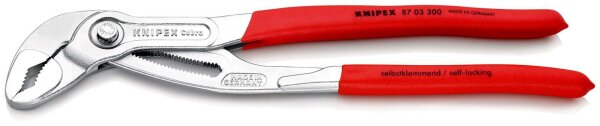 KNIPEX 87 03 300 SB Cobra® Hightech-Wasserpumpenzange mit rutschhemmendem Kunststoff überzogen verchromt 300 mm