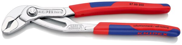 KNIPEX 87 05 250 Cobra® Hightech-Wasserpumpenzange mit schlanken Mehrkomponenten-Hüllen verchromt 250 mm