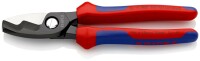 KNIPEX 95 12 200 SB Kabelschere mit Doppelschneide mit Mehrkomponenten-Hüllen brüniert 200 mm