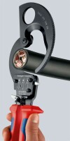 KNIPEX 95 31 250 Kabelschneider (Ratschenprinzip) mit Mehrkomponenten-Hüllen schwarz lackiert 250 mm
