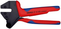 KNIPEX 97 43 200 A Crimp-Systemzange für auswechselbare Crimpeinsätze mit Mehrkomponenten-Hüllen brüniert 200 mm