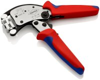 KNIPEX 97 53 18 SB Twistor16® Selbsteinstellende Crimpzange für Aderendhülsen mit drehbarem Crimpkopf mit Mehrkomponenten-Hüllen verchromt 200 mm