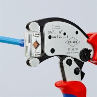 KNIPEX 97 53 18 SB Twistor16® Selbsteinstellende Crimpzange für Aderendhülsen mit drehbarem Crimpkopf mit Mehrkomponenten-Hüllen verchromt 200 mm