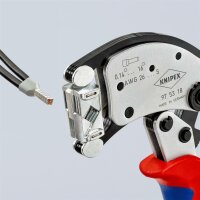 KNIPEX 97 53 18 SB Twistor16® Selbsteinstellende Crimpzange für Aderendhülsen mit drehbarem Crimpkopf mit Mehrkomponenten-Hüllen verchromt 200 mm