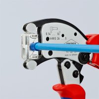 KNIPEX 97 53 18 Twistor16® Selbsteinstellende Crimpzange für Aderendhülsen mit drehbarem Crimpkopf mit Mehrkomponenten-Hüllen verchromt 200 mm