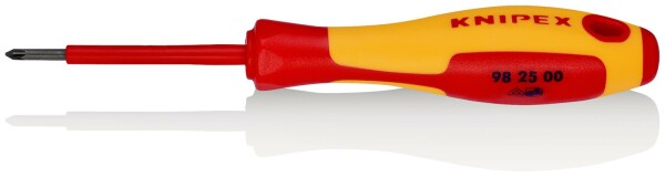 KNIPEX 98 25 00 Schraubendreher für Kreuzschlitzschrauben Pozidriv® isolierender Mehrkomponenten-Griff, VDE-geprüft brüniert 162 mm
