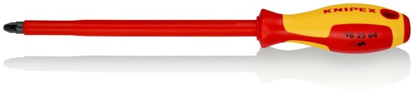 KNIPEX 98 25 04 Schraubendreher für Kreuzschlitzschrauben Pozidriv® isolierender Mehrkomponenten-Griff, VDE-geprüft brüniert 320 mm