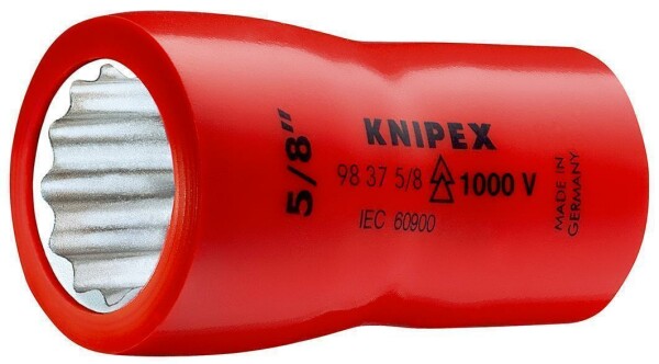 KNIPEX 98 37 1/2" Steckschlüsseleinsatz (Doppel-Sechskant) mit Innenvierkant 3/8" 45 mm