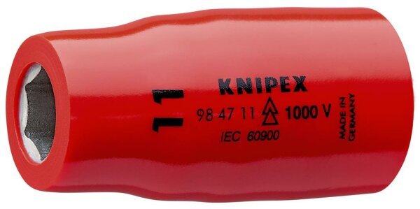 KNIPEX 98 47 11 Steckschlüsseleinsatz für Sechskantschrauben mit Innenvierkant 1/2" 54 mm