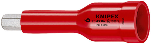 KNIPEX 98 49 06 Steckschlüsseleinsatz für Innensechskantschrauben mit Innenvierkant 1/2" 75 mm