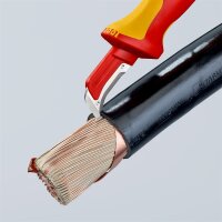 KNIPEX 98 55 SB Abmantelungsmesser mit Gleitschuh isoliert mit Mehrkomponenten-Hüllen, VDE-geprüft 180 mm