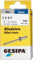 Blindniet Alu/Stahl Flachrundkopf Mini-Pack 3x8mm a...