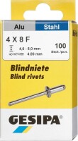 Blindniet Alu/Stahl Flachrundkopf Mini-Pack 4x8mm a...