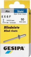 Blindniet Alu/Stahl Flachrundkopf Mini-Pack 5x6mm a...