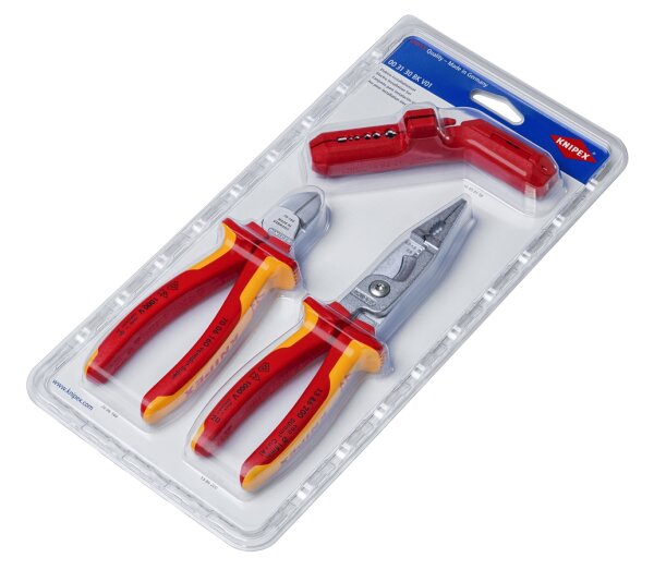 KNIPEX 00 31 30 BK V01 Elektro-Installationsset 1 x 13 86 200, 1 x 16 95 01 SB, 1 x 70 06 160