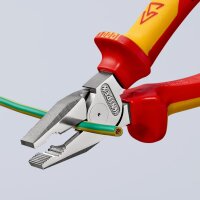 KNIPEX 02 06 225 Kraft-Kombizange isoliert mit Mehrkomponenten-Hüllen, VDE-geprüft verchromt 225 mm