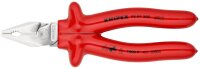 KNIPEX 02 07 200 Kraft-Kombizange tauchisoliert, VDE-geprüft verchromt 200 mm