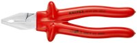 KNIPEX 02 07 225 Kraft-Kombizange tauchisoliert, VDE-geprüft verchromt 225 mm