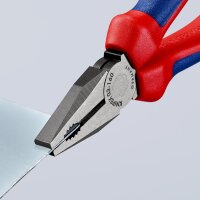 KNIPEX 03 02 160 SB Kombizange mit Mehrkomponenten-Hüllen schwarz atramentiert 160 mm (SB-Karte/Blister)