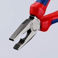 KNIPEX 03 02 160 SB Kombizange mit Mehrkomponenten-Hüllen schwarz atramentiert 160 mm (SB-Karte/Blister)