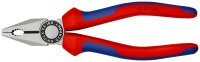 KNIPEX 03 02 180 SB Kombizange mit Mehrkomponenten-Hüllen schwarz atramentiert 180 mm (SB-Karte/Blister)