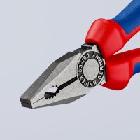 KNIPEX 03 02 180 Kombizange mit Mehrkomponenten-Hüllen schwarz atramentiert 180 mm