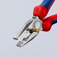 KNIPEX 03 05 180 SB Kombizange mit Mehrkomponenten-Hüllen verchromt 180 mm (SB-Karte/Blister)