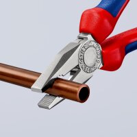 KNIPEX 03 05 180 Kombizange mit Mehrkomponenten-Hüllen verchromt 180 mm