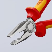 KNIPEX 03 06 180 SB Kombizange isoliert mit Mehrkomponenten-Hüllen, VDE-geprüft verchromt 180 mm (SB-Karte/Blister)