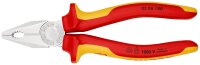 KNIPEX 03 06 180 SB Kombizange isoliert mit Mehrkomponenten-Hüllen, VDE-geprüft verchromt 180 mm (SB-Karte/Blister)