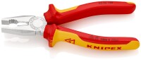KNIPEX 03 06 180 Kombizange isoliert mit Mehrkomponenten-Hüllen, VDE-geprüft verchromt 180 mm
