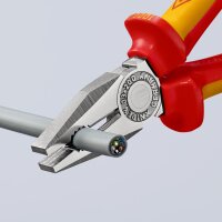 KNIPEX 03 06 200 SB Kombizange isoliert mit Mehrkomponenten-Hüllen, VDE-geprüft verchromt 200 mm (SB-Karte/Blister)