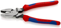 KNIPEX 09 02 240 SB Kraft-Kombizange "Linemans Pliers" amerikanisches Modell mit Mehrkomponenten-Hüllen schwarz atramentiert 240 mm