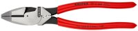 KNIPEX 09 11 240 SB Kraft-Kombizange "Linemans Pliers" amerikanisches Modell mit rutschhemmendem Kunststoff überzogen schwarz atramentiert 240 mm (SB-Karte/Blister)