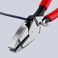 KNIPEX 09 11 240 SB Kraft-Kombizange "Linemans Pliers" amerikanisches Modell mit rutschhemmendem Kunststoff überzogen schwarz atramentiert 240 mm (SB-Karte/Blister)