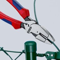KNIPEX 09 12 240 SB Kraft-Kombizange "Linemans Pliers" amerikanisches Modell mit Comfort-Griffen schwarz atramentiert 240 mm