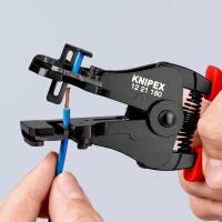 KNIPEX 12 21 180 SB Abisolierzange mit Formmessern mit Kunststoff-Griffhüllen schwarz lackiert 180 mm (SB-Karte/Blister)