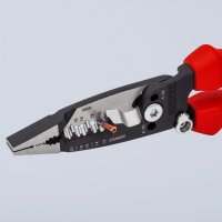 KNIPEX 13 72 8 WireStripper Multifunktions-Elektrikerzange amerikanisches Modell mit Mehrkomponenten-Hüllen schwarz atramentiert 200 mm