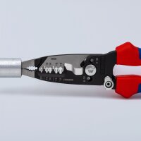 KNIPEX 13 72 8 WireStripper Multifunktions-Elektrikerzange amerikanisches Modell mit Mehrkomponenten-Hüllen schwarz atramentiert 200 mm