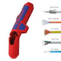 KNIPEX 16 95 02 SB ErgoStrip® Universal-Abmantelungswerkzeug 135 mm